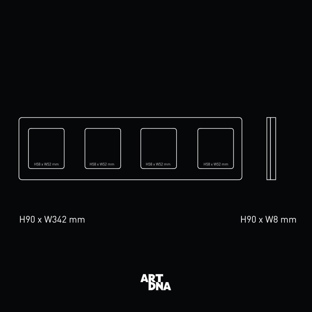 หน้ากาก 4 ช่อง ART DNA รุ่น BS TYPE ขนาด 3X3 สี GLASS